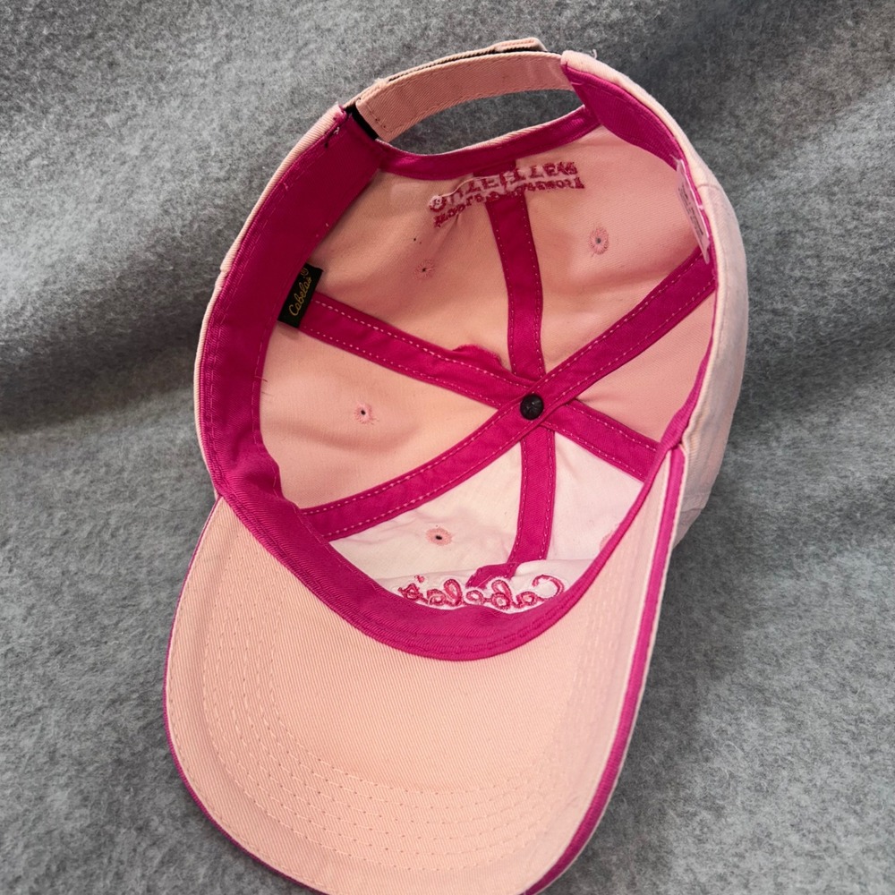 Cabelas Script Womens Pink Cabelas Baseball Hat Adjustable Strap OSFM - Picture 3 of 4